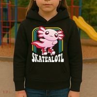 Funny Disco Roller Skate Axolotl Kawaii Salamander  Kids Hoodie thumb 3