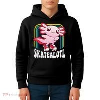 Funny Disco Roller Skate Axolotl Kawaii Salamander  Kids Hoodie thumb 4
