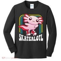 Funny Disco Roller Skate Axolotl Kawaii Salamander  Kids Long Sleeve Shirt thumb 0