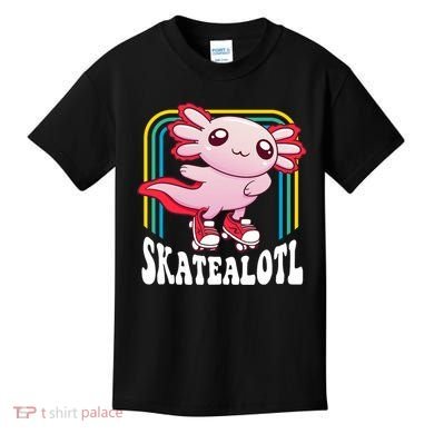 Funny Disco Roller Skate Axolotl Kawaii Salamander  Kids T-Shirt