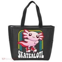 Funny Disco Roller Skate Axolotl Kawaii Salamander  Tote Bag thumb 0