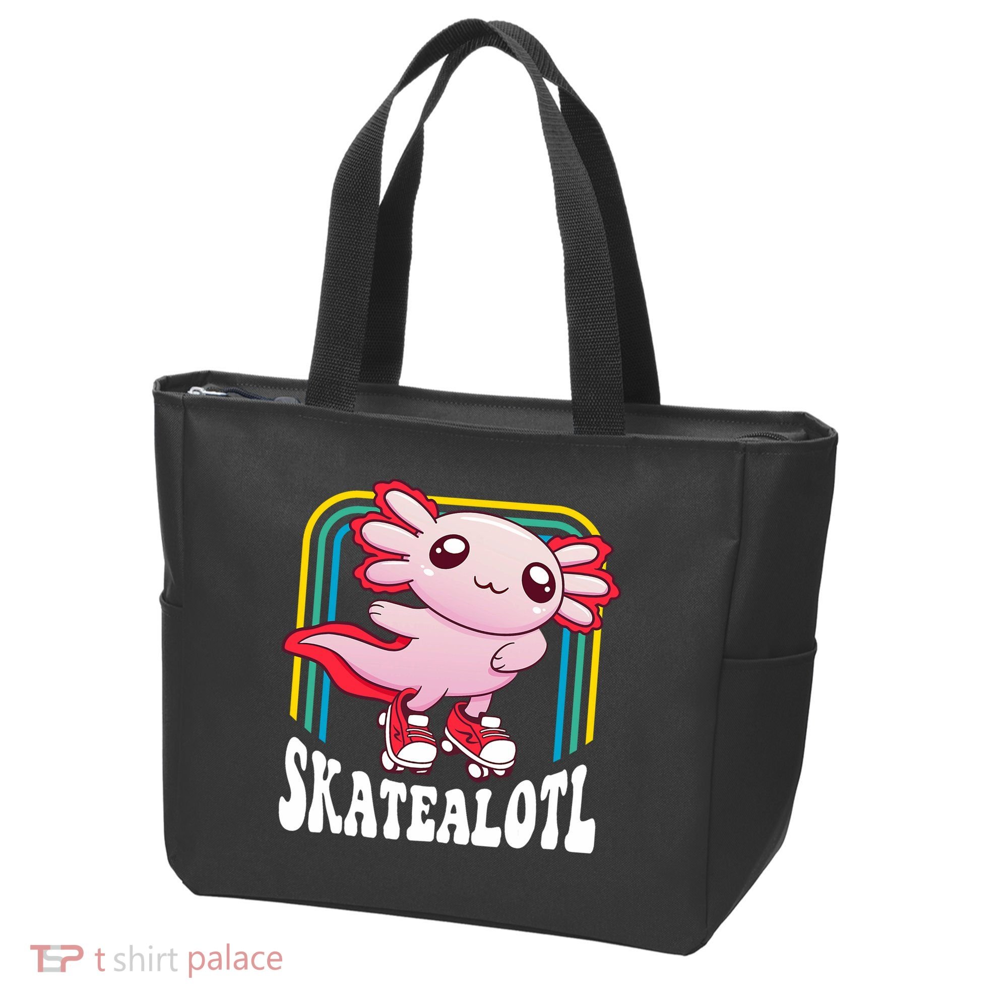 Funny Disco Roller Skate Axolotl Kawaii Salamander  Tote Bag