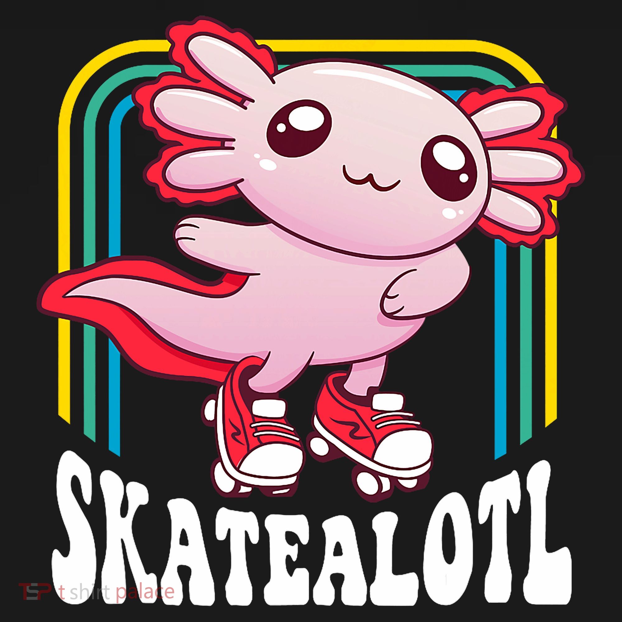 Funny Disco Roller Skate Axolotl Kawaii Salamander  Tote Bag