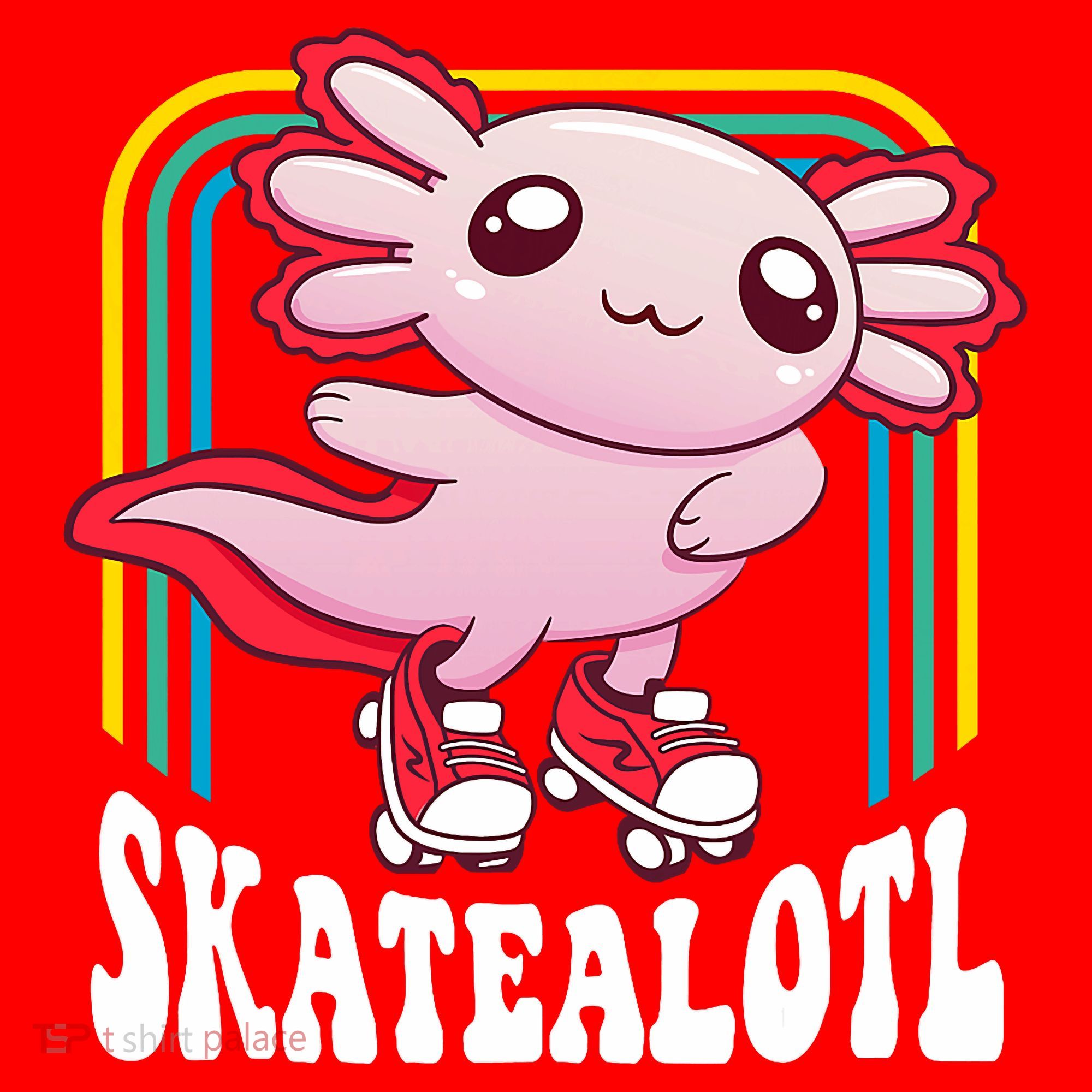 Funny Disco Roller Skate Axolotl Kawaii Salamander  Santa Hat