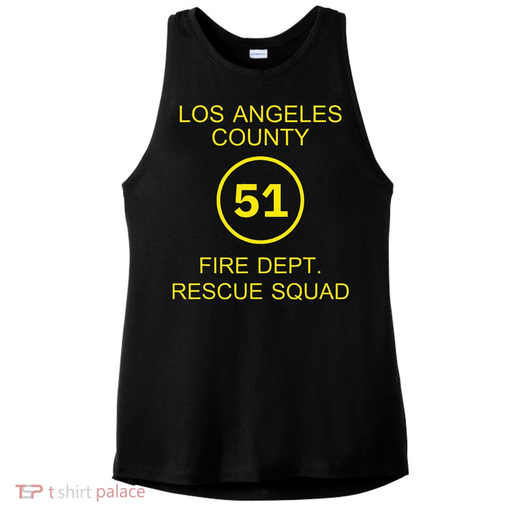 Fire Department Rescue Squad Team L.A. County 51 Ladies PosiCharge Tri-Blend Wicking Tank