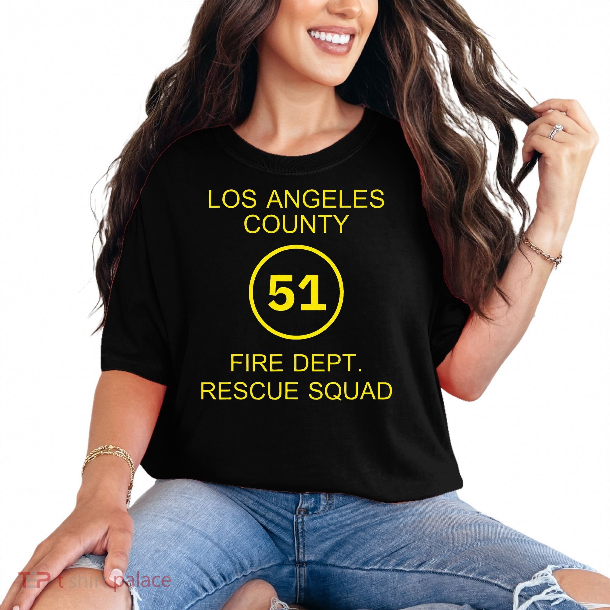 Fire Department Rescue Squad Team L.A. County 51 Comfort Colors T-Shirt