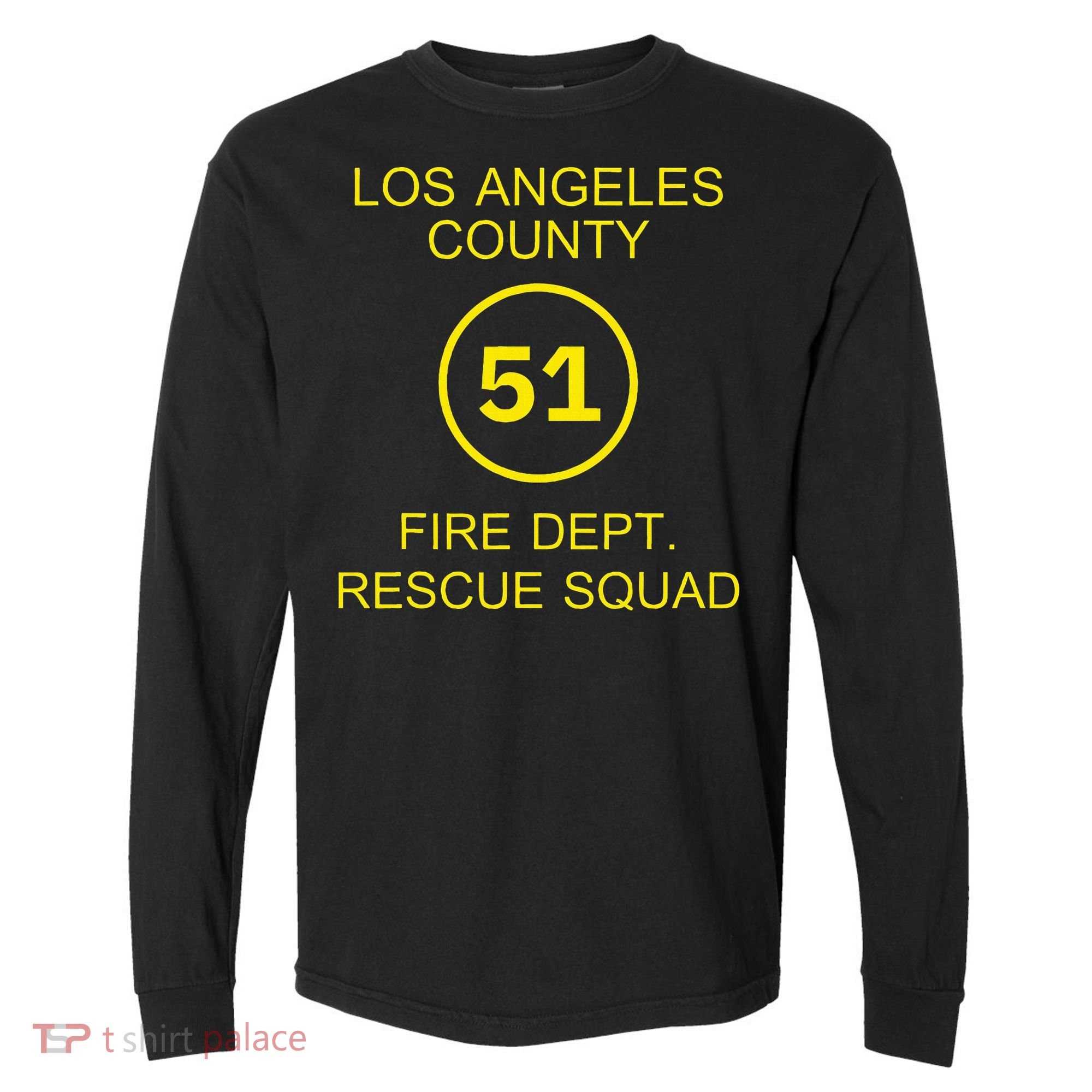 Fire Department Rescue Squad Team L.A. County 51 Comfort Colors Heavyweight Long Sleeve T-Shirt