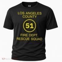 Fire Department Rescue Squad Team L.A. County 51 Cooling Performance Crew T-Shirt thumb 0