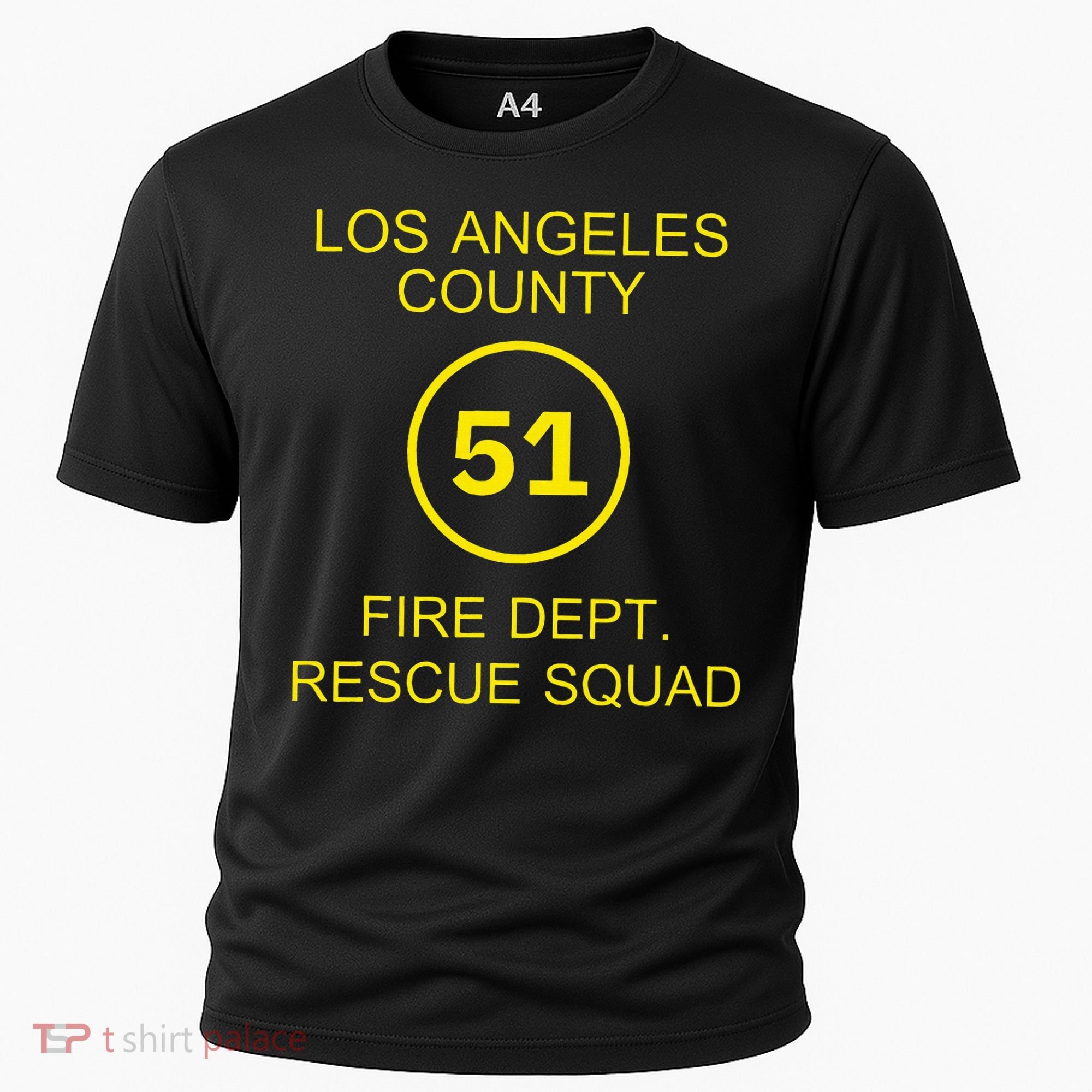 Fire Department Rescue Squad Team L.A. County 51 Cooling Performance Crew T-Shirt