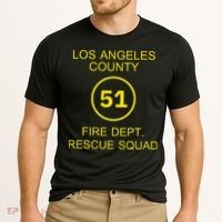 Fire Department Rescue Squad Team L.A. County 51 Cooling Performance Crew T-Shirt thumb 2