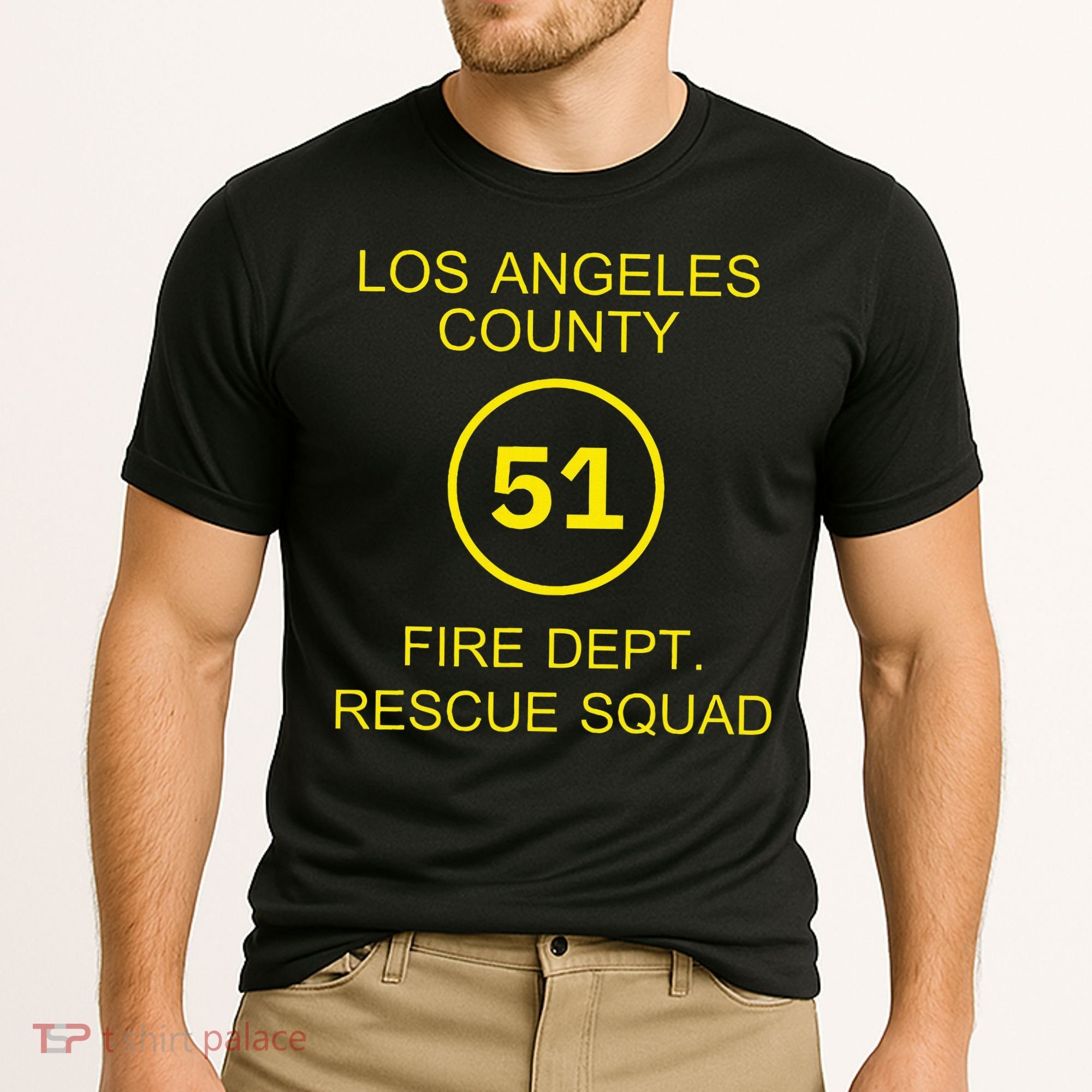 Fire Department Rescue Squad Team L.A. County 51 Cooling Performance Crew T-Shirt