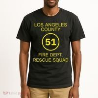 Fire Department Rescue Squad Team L.A. County 51 Tall T-Shirt thumb 2
