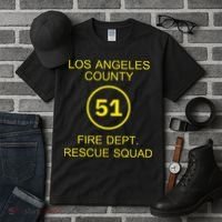 Fire Department Rescue Squad Team L.A. County 51 Tall T-Shirt thumb 3
