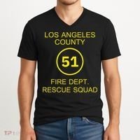 Fire Department Rescue Squad Team L.A. County 51 V-Neck T-Shirt thumb 2