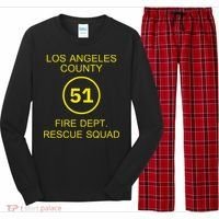 Fire Department Rescue Squad Team L.A. County 51 Long Sleeve Pajama Set thumb 0