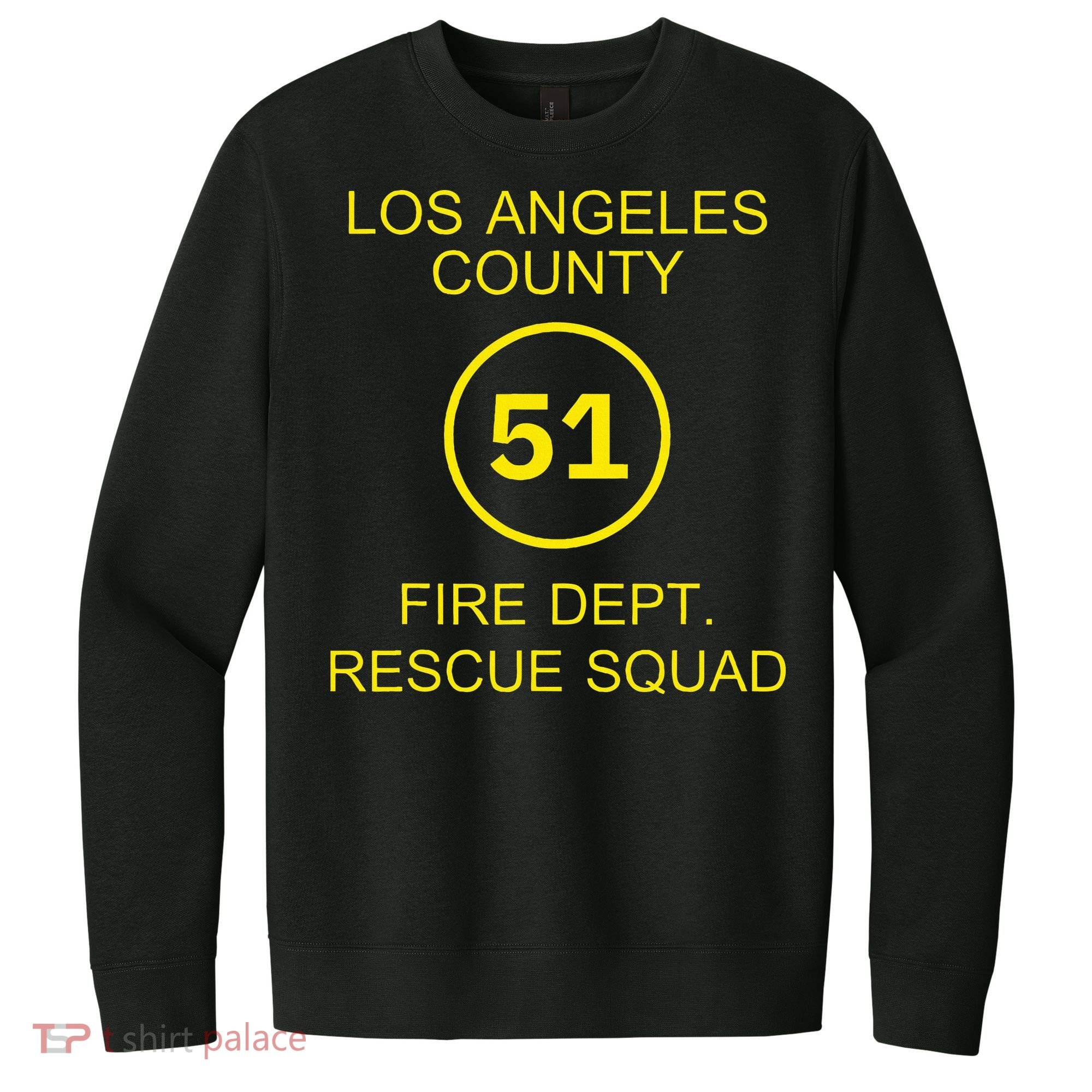 Fire Department Rescue Squad Team L.A. County 51 V.I.T. Fleece Crew Sweatshirt