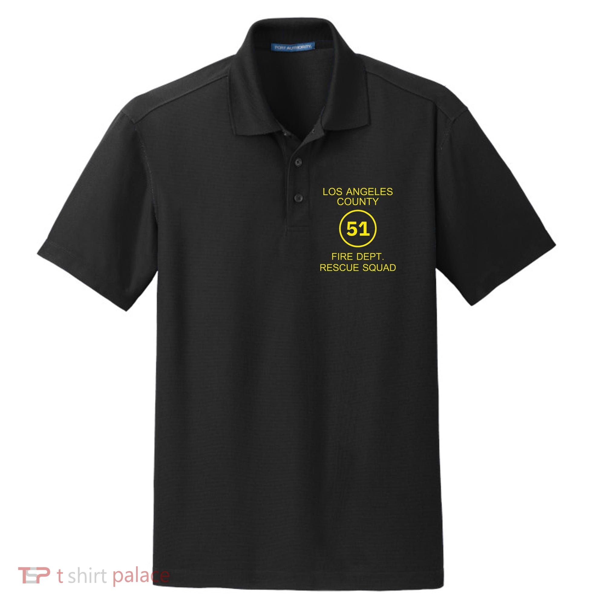 Fire Department Rescue Squad Team L.A. County 51 Dry Zone Grid Polo