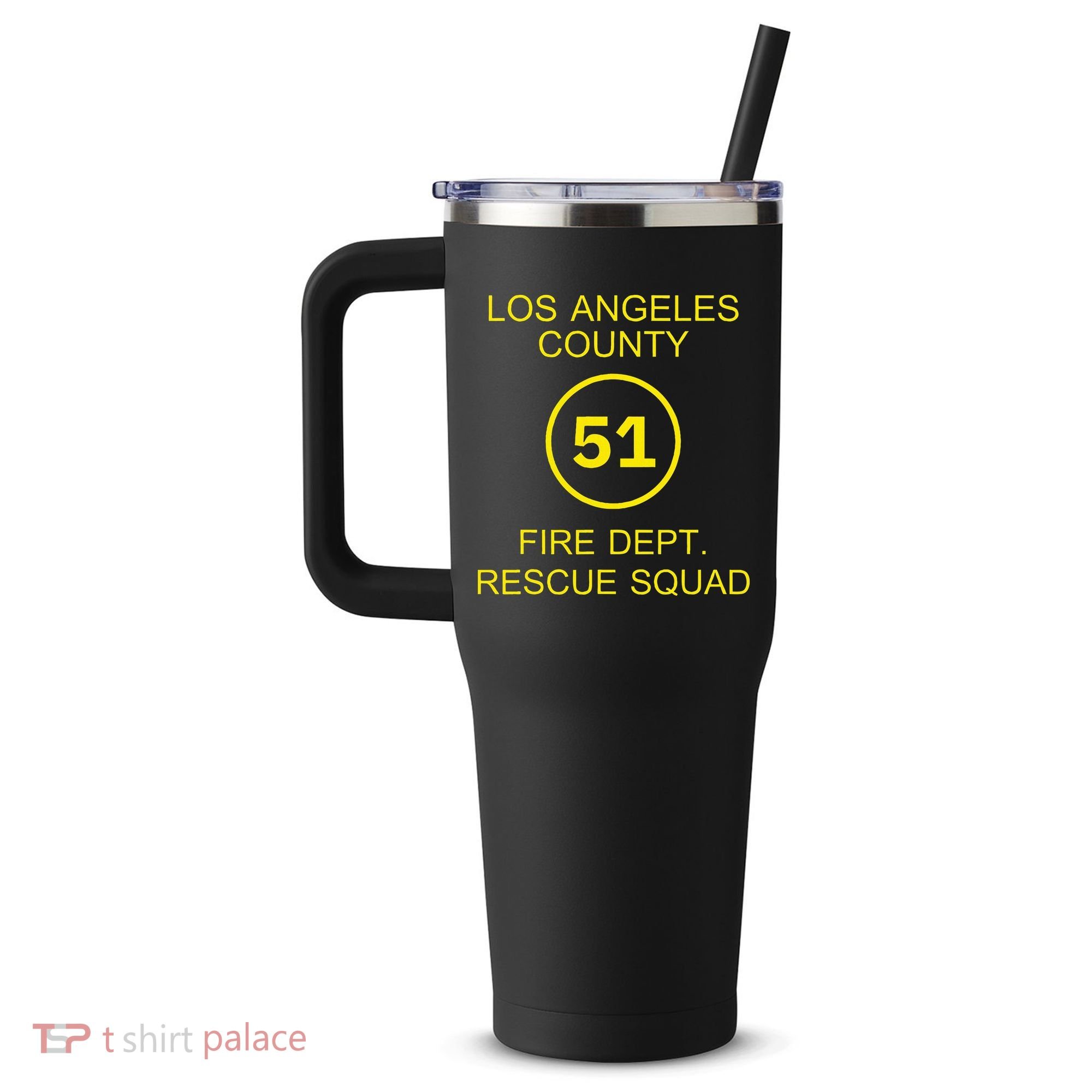Fire Department Rescue Squad Team L.A. County 51 40oz Vacuum Insulated Stainless Steel Travel Tumbler