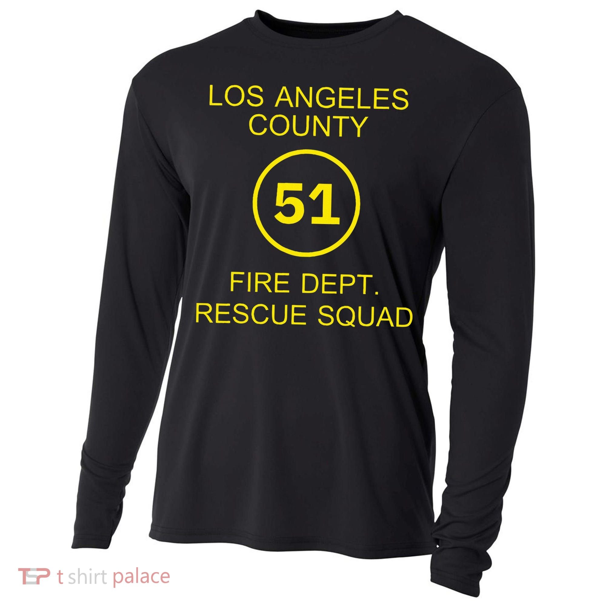 Fire Department Rescue Squad Team L.A. County 51 Cooling Performance Long Sleeve Crew