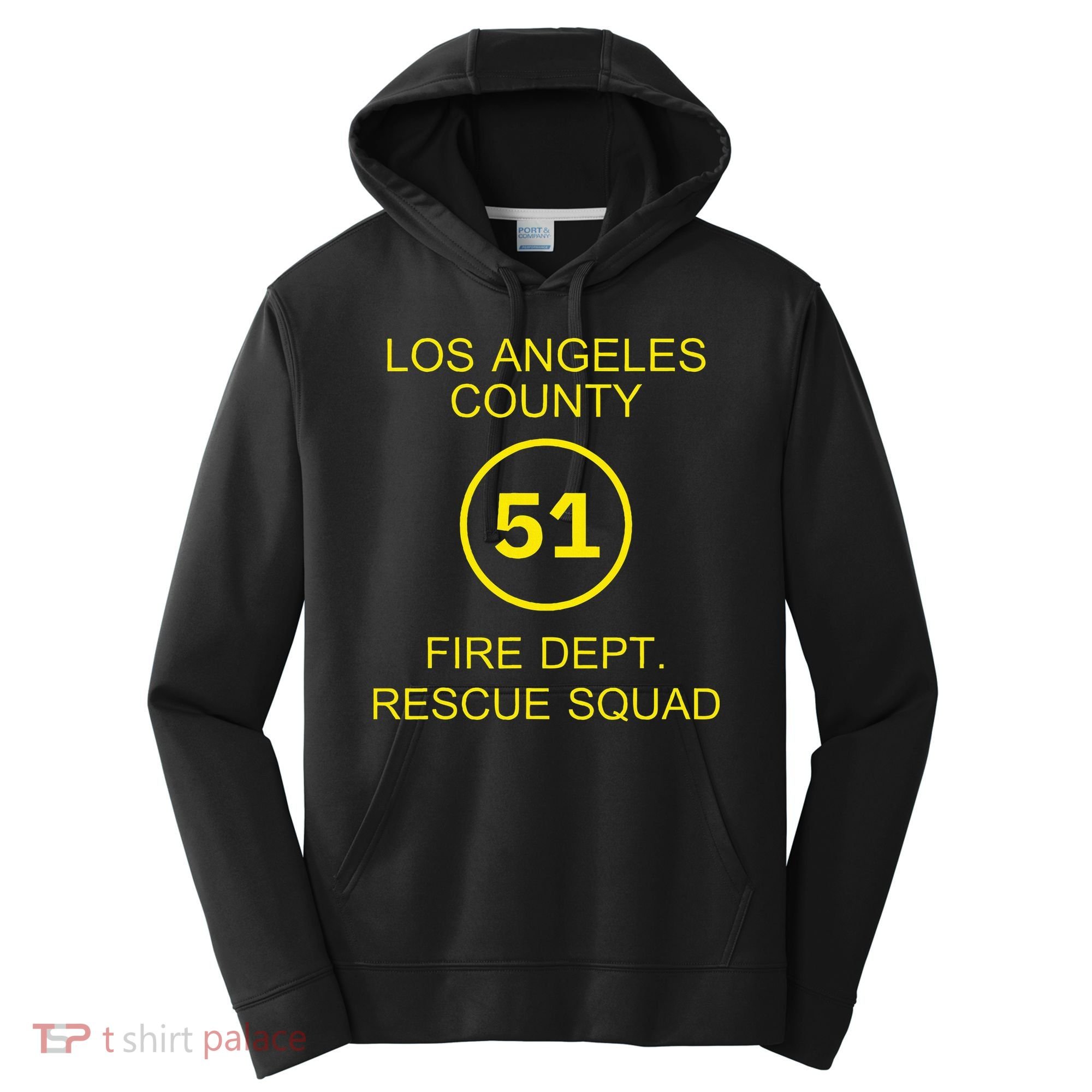 Fire Department Rescue Squad Team L.A. County 51 Performance Fleece Hoodie