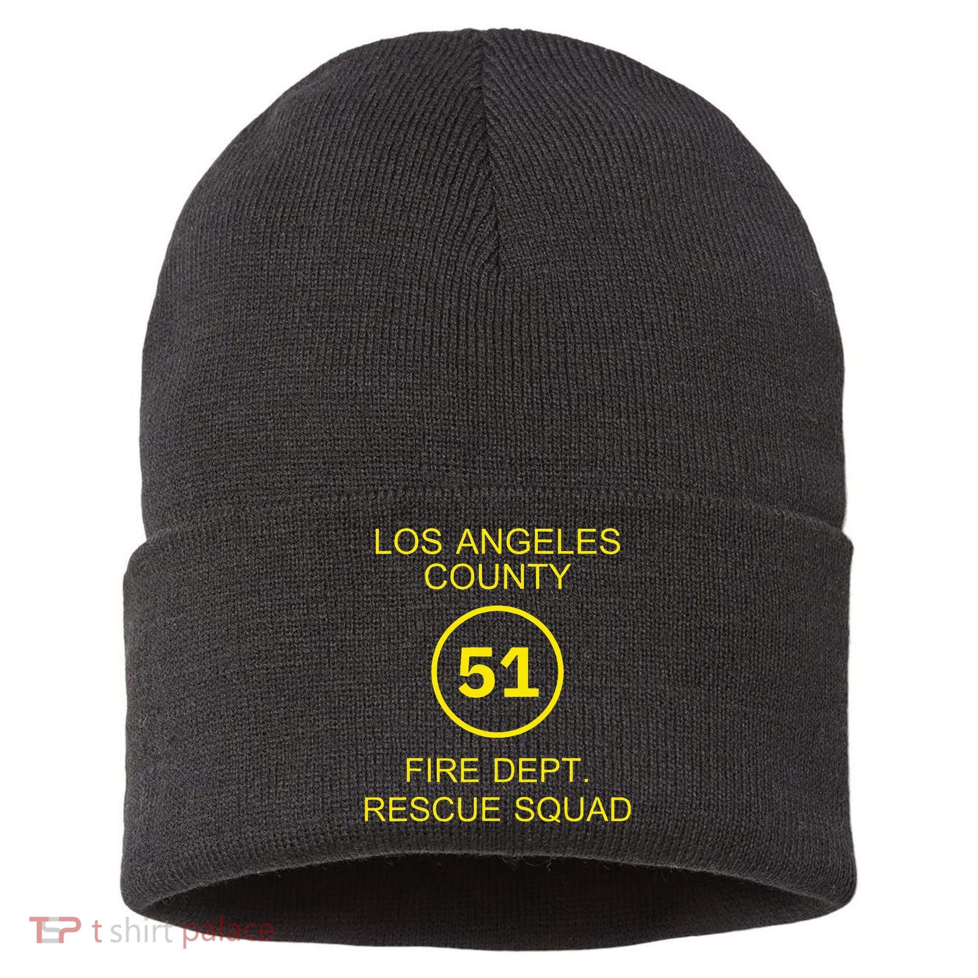 Fire Department Rescue Squad Team L.A. County 51 Sustainable Knit Beanie