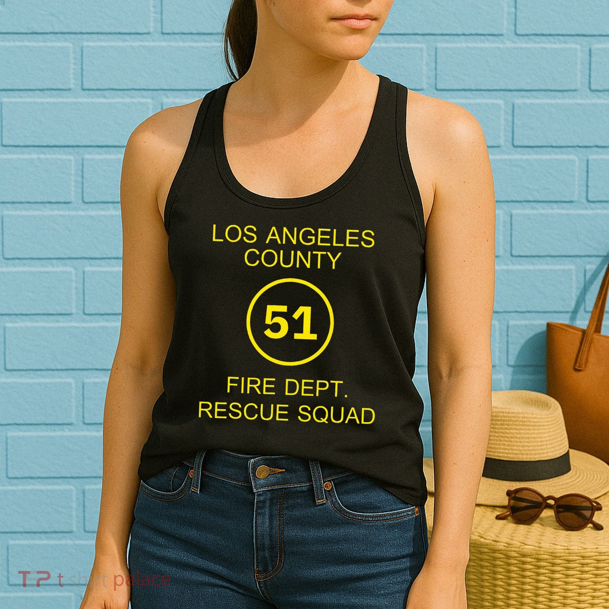Fire Department Rescue Squad Team L.A. County 51 Women's Tank Top