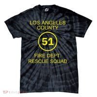 Fire Department Rescue Squad Team L.A. County 51 Tie-Dye T-Shirt thumb 0