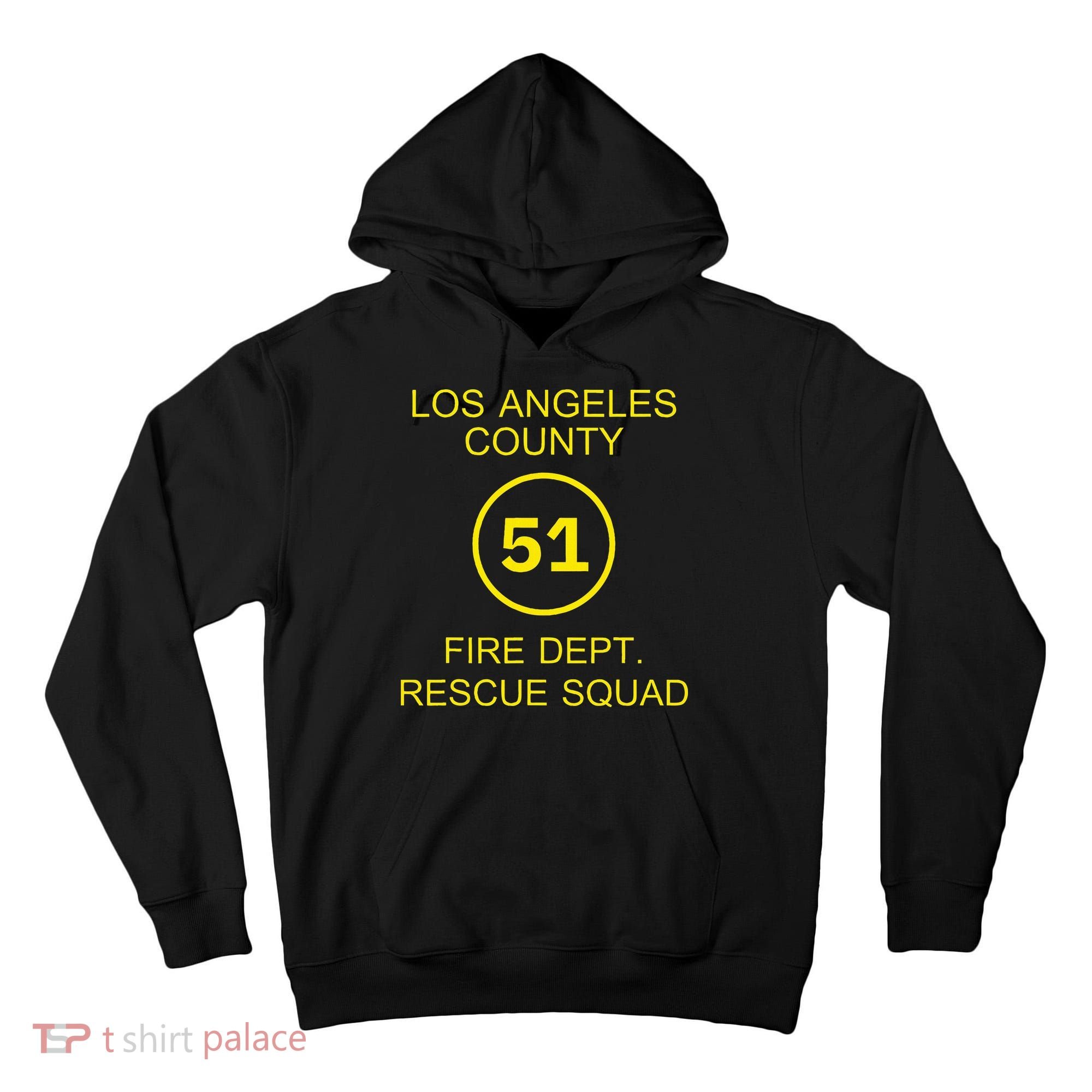 Fire Department Rescue Squad Team L.A. County 51 Tall Hoodie