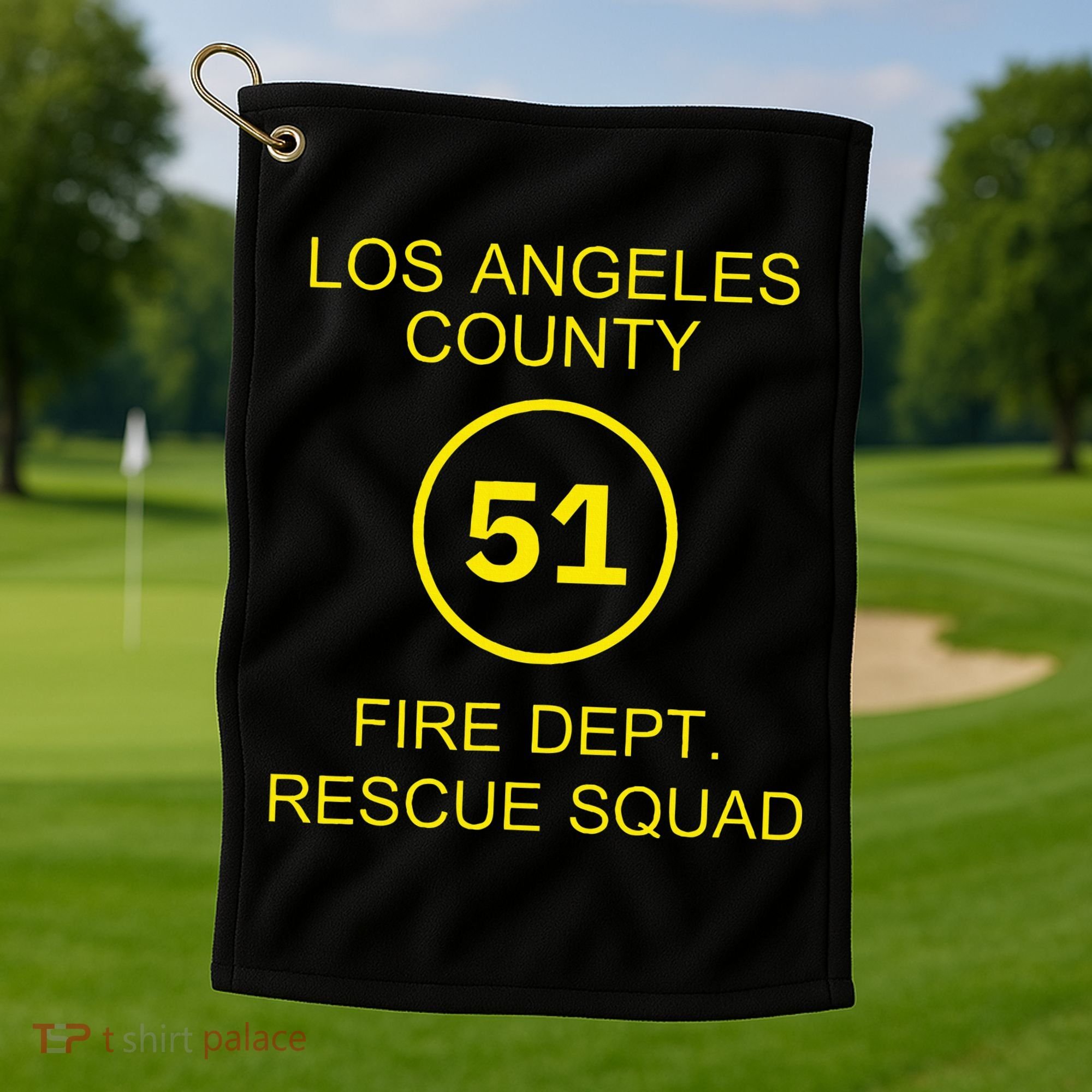 Fire Department Rescue Squad Team L.A. County 51 Golf Towel