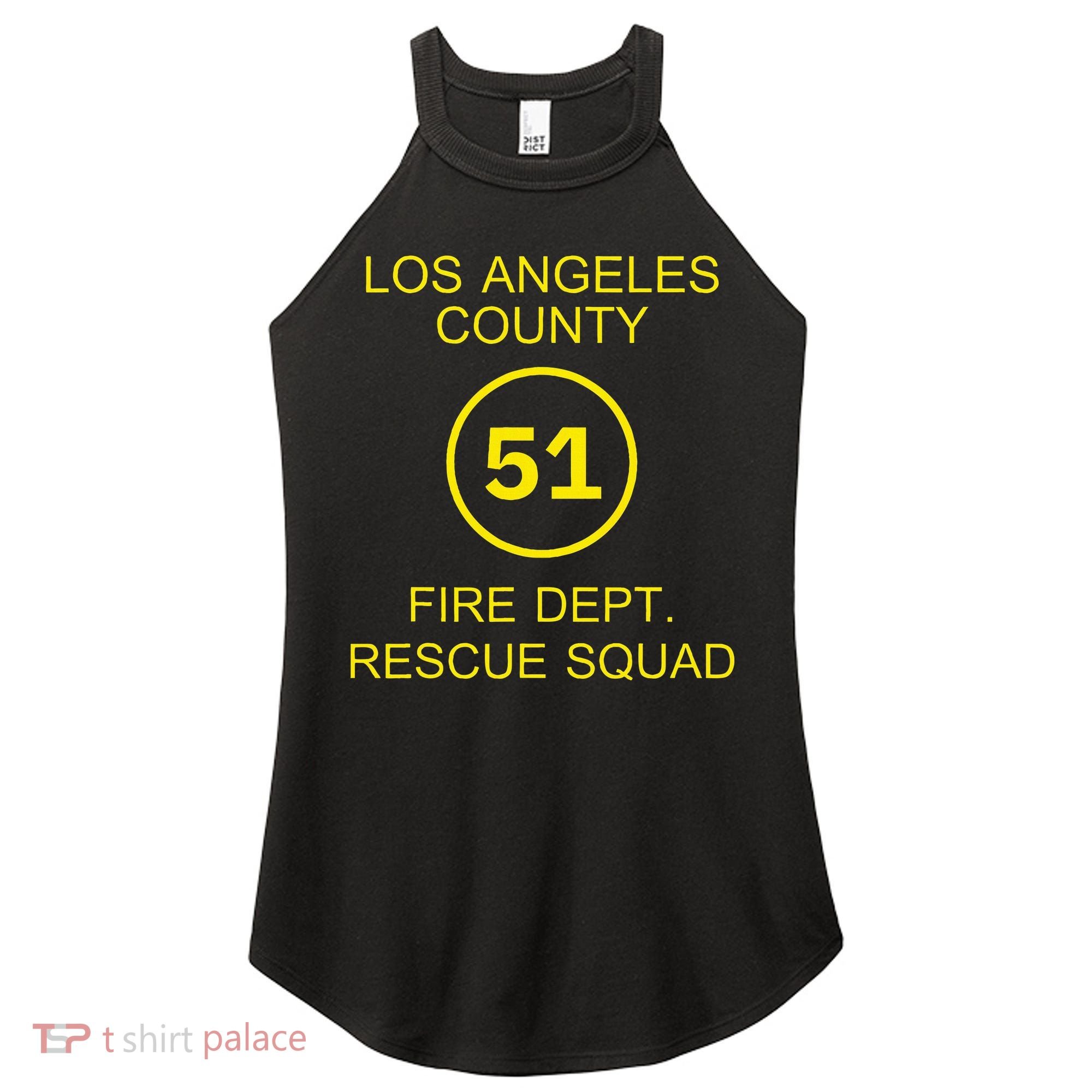 Fire Department Rescue Squad Team L.A. County 51 Women's Perfect Tri Rocker Tank
