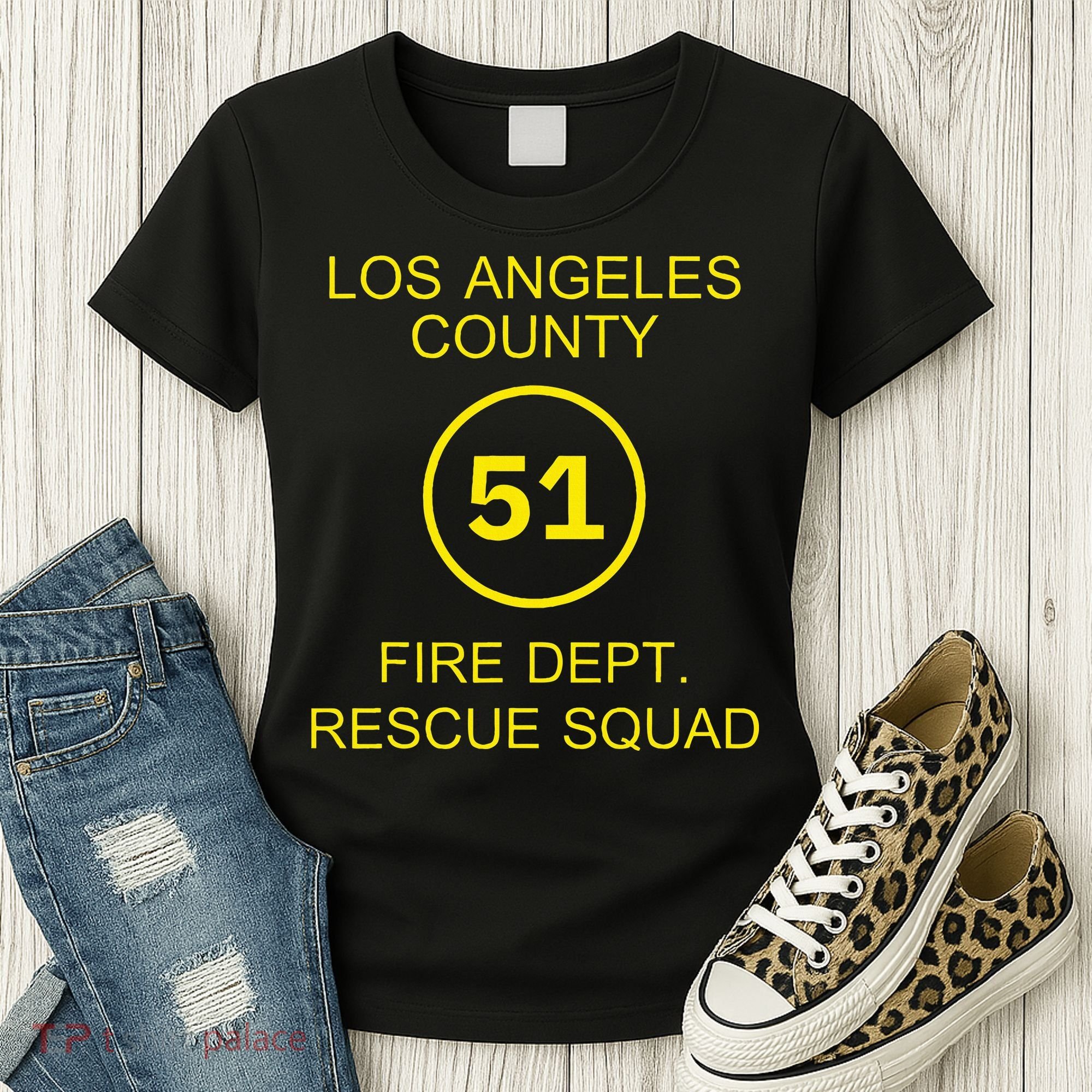 Fire Department Rescue Squad Team L.A. County 51 Women's T-Shirt