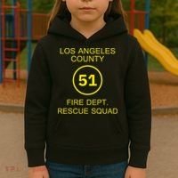 Fire Department Rescue Squad Team L.A. County 51 Kids Hoodie thumb 3