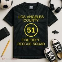 Fire Department Rescue Squad Team L.A. County 51 Kids Tie-Dye T-Shirt thumb 2