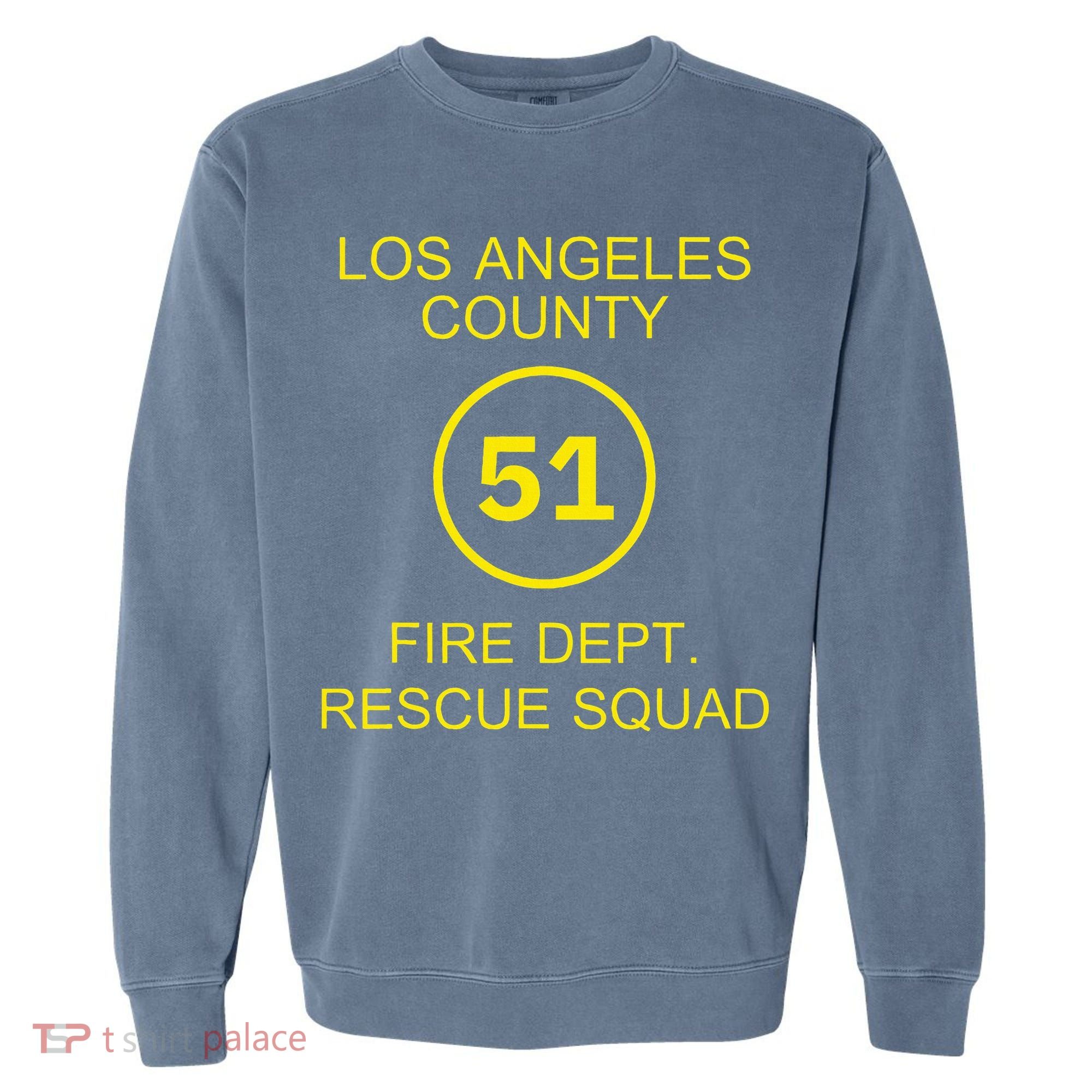 Fire Department Rescue Squad Team L.A. County 51 Garment-Dyed Sweatshirt
