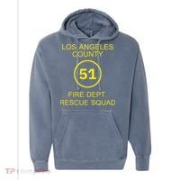 Fire Department Rescue Squad Team L.A. County 51 Comfort Colors Garment-Dyed Hooded Sweatshirt thumb 0