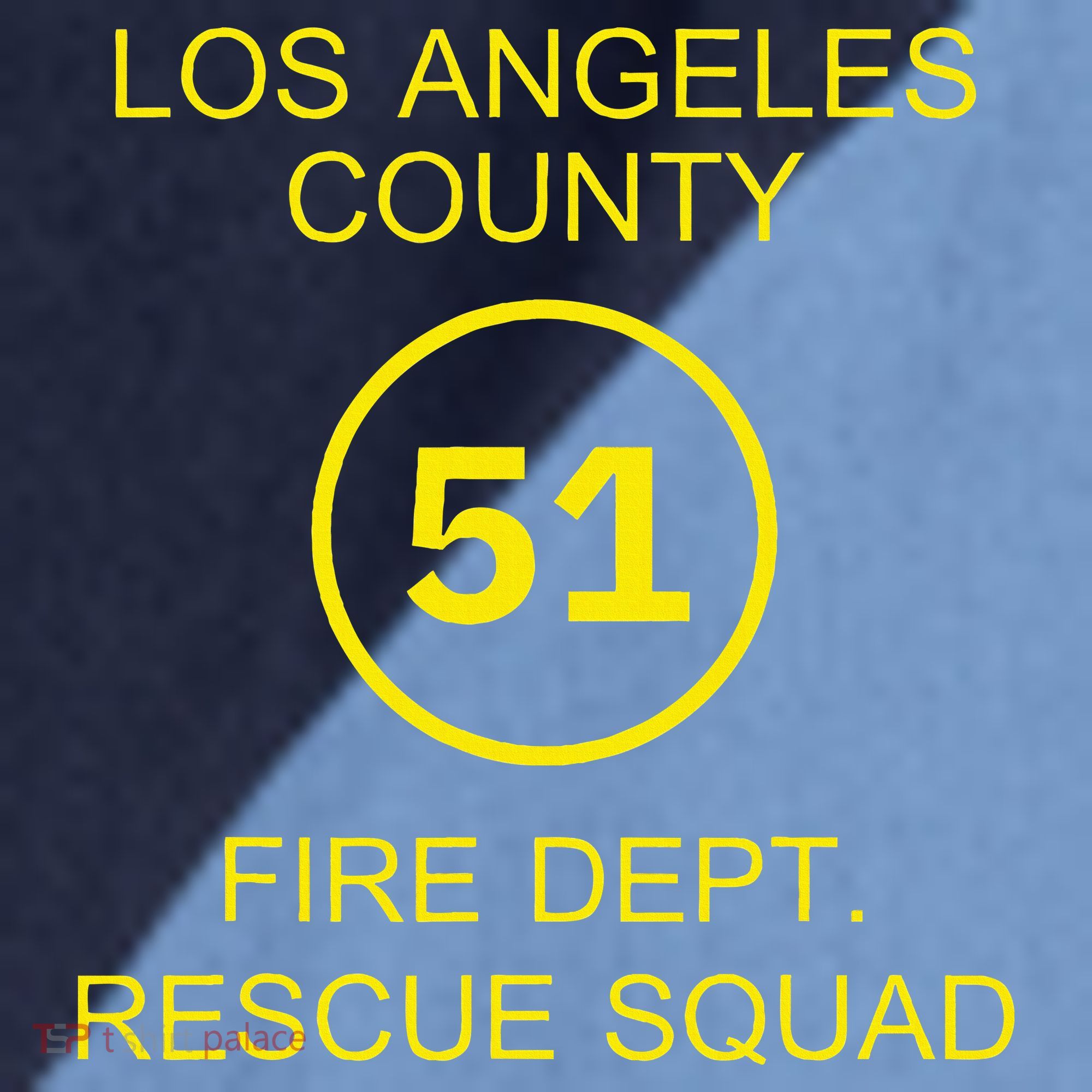 Fire Department Rescue Squad Team L.A. County 51 Raglan Baseball Sleeve Shirt
