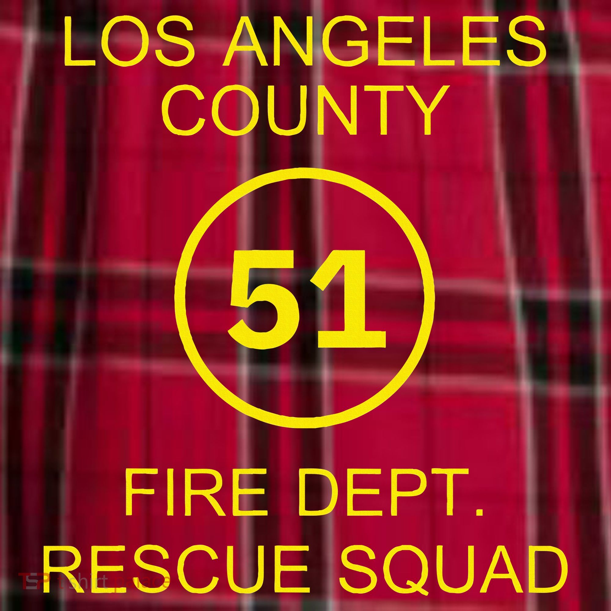 Fire Department Rescue Squad Team L.A. County 51 Men's Flannel Plaid Pajama Pants