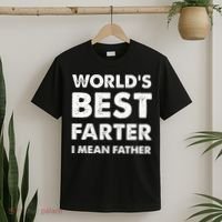 FatherS Day Retro Dad WorldS Best Farter I Mean Father T-Shirt thumb 2