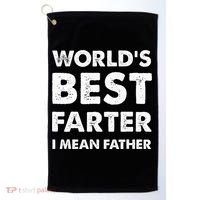 FatherS Day Retro Dad WorldS Best Farter I Mean Father Golf Towel thumb 0