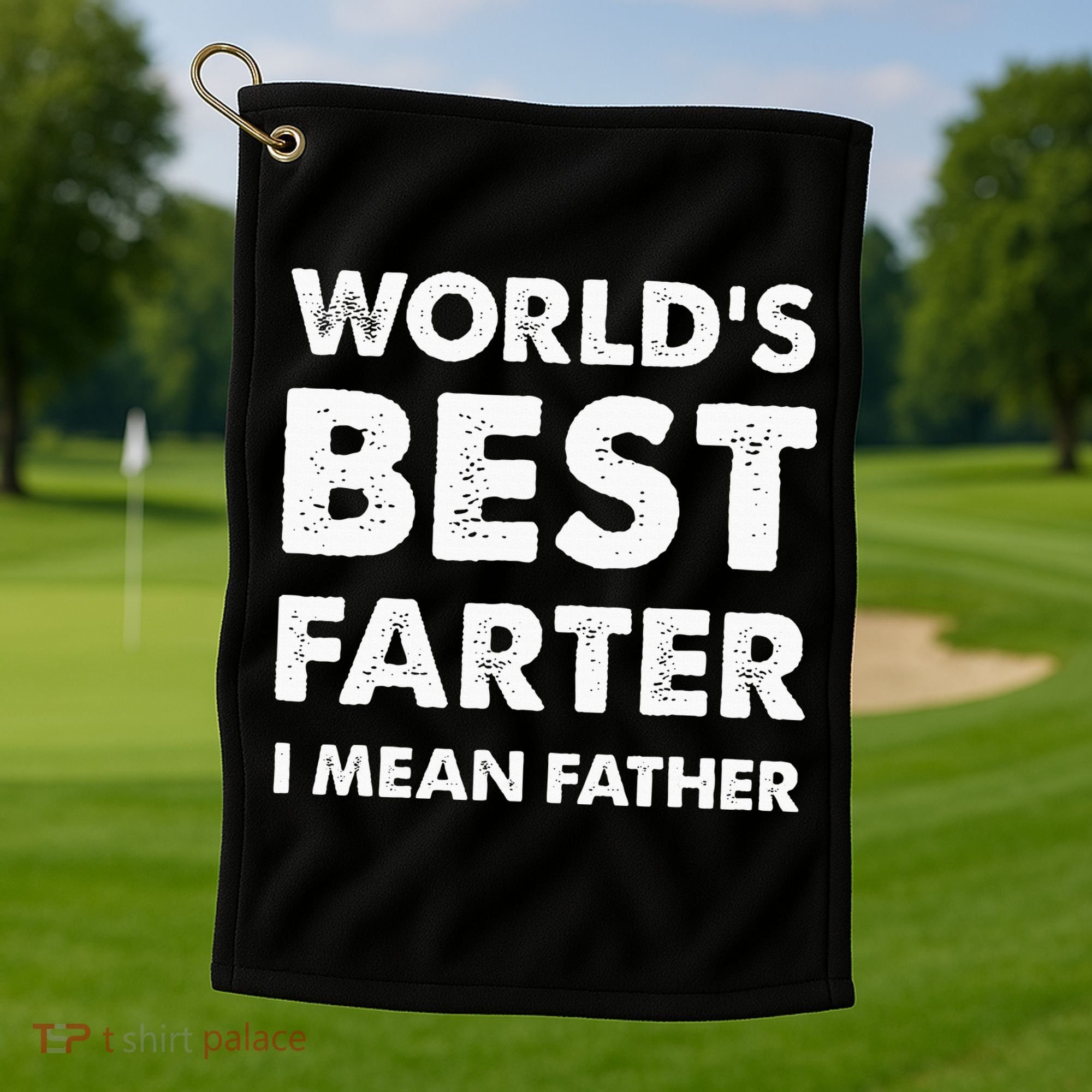 FatherS Day Retro Dad WorldS Best Farter I Mean Father Golf Towel