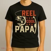 Father's Day Reel Cool Papa Fisherman Dad Funny Gift Fishing Dad T-Shirt thumb 3