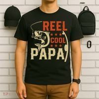 Father's Day Reel Cool Papa Fisherman Dad Funny Gift Fishing Dad T-Shirt thumb 6