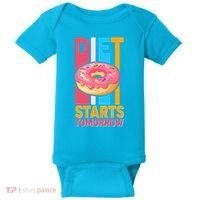 Funny Diet Starts Tomorrow Donut Love Baby Bodysuit thumb 0