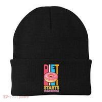 Funny Diet Starts Tomorrow Donut Love Beanie thumb 0
