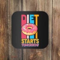 Funny Diet Starts Tomorrow Donut Love Coaster thumb 0