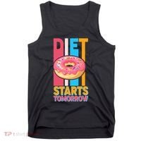 Funny Diet Starts Tomorrow Donut Love Tank Top thumb 0