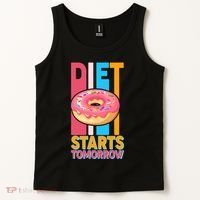 Funny Diet Starts Tomorrow Donut Love Tank Top thumb 2