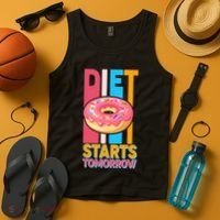 Funny Diet Starts Tomorrow Donut Love Tank Top thumb 4