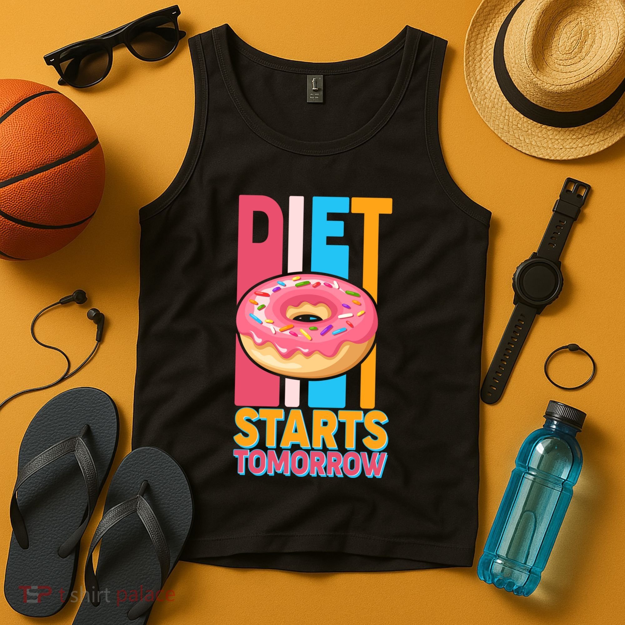 Funny Diet Starts Tomorrow Donut Love Tank Top
