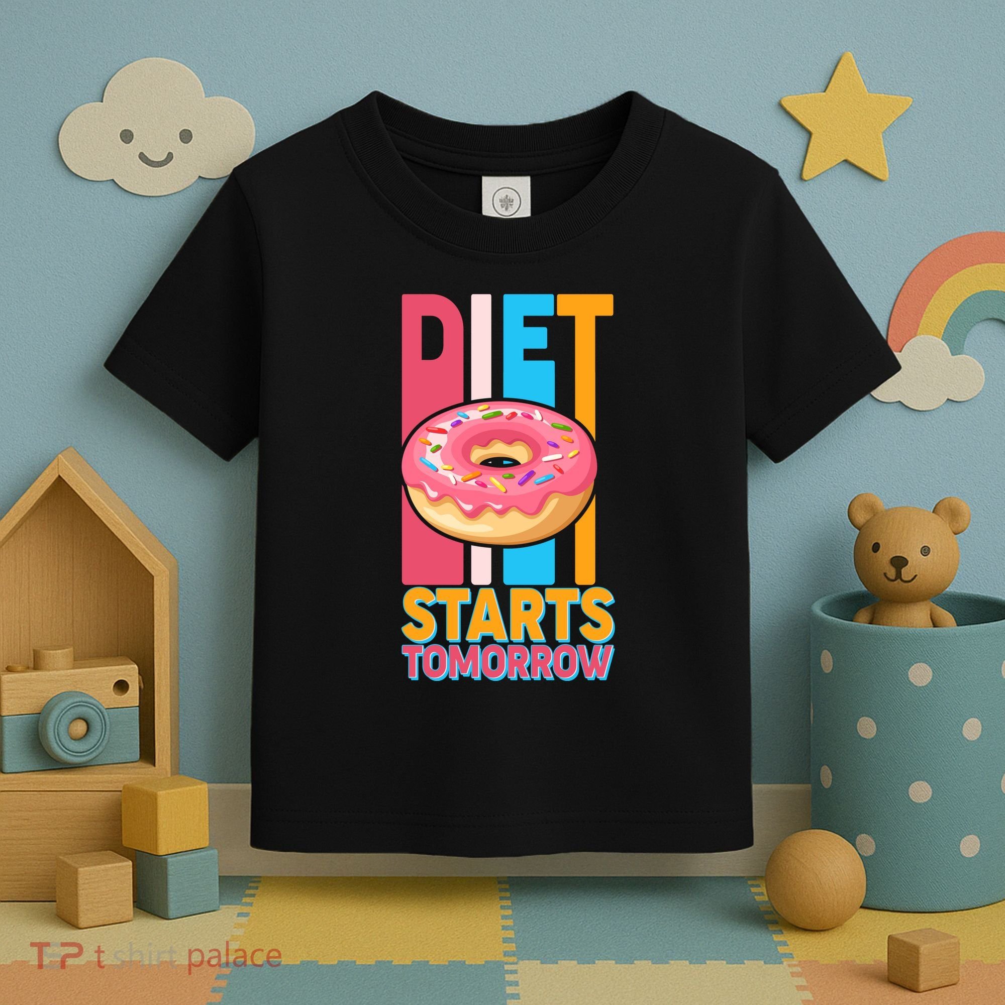 Funny Diet Starts Tomorrow Donut Love Toddler T-Shirt